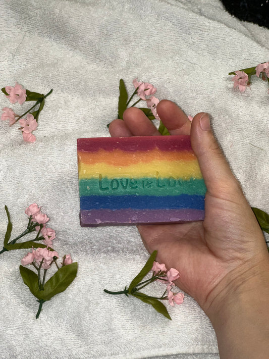 🧼 Love Is Love Rainbow Soap Bar – Handcrafted